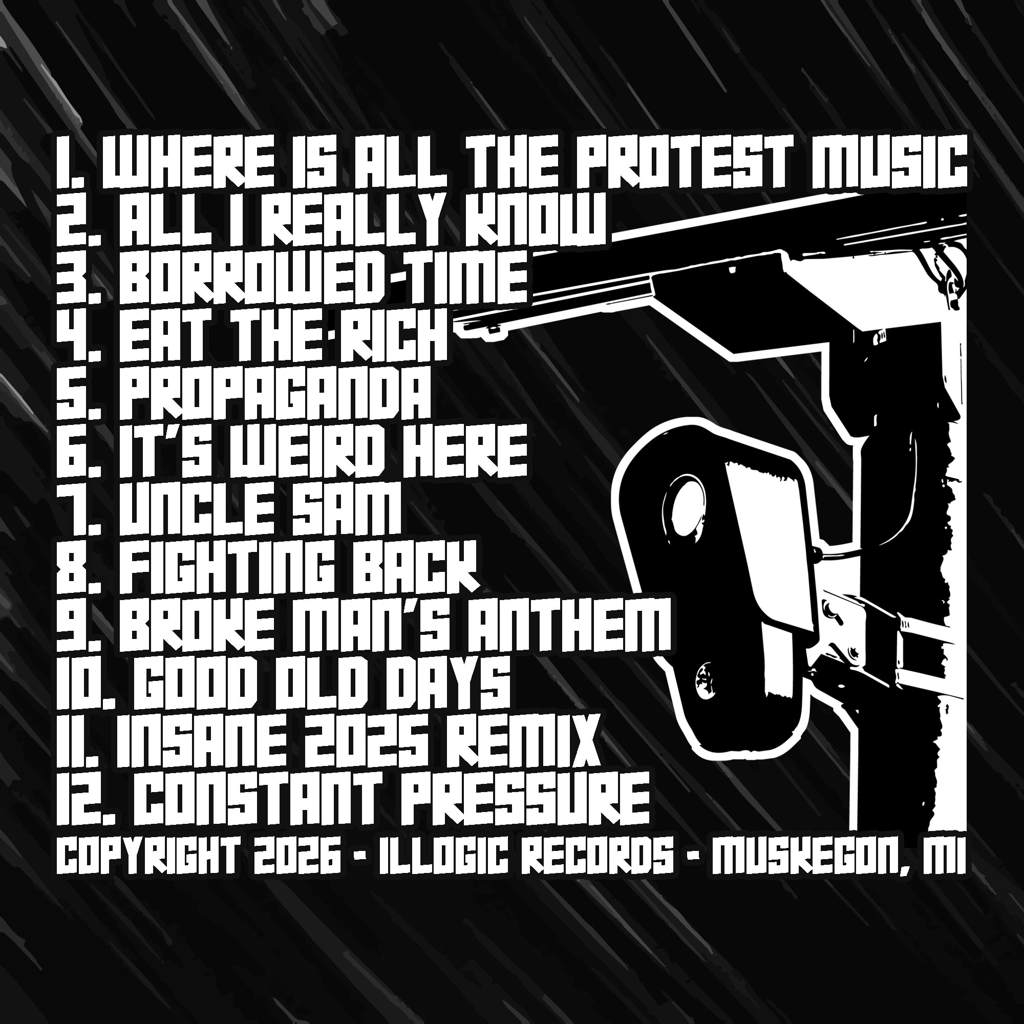 Dystopian Hellscape by Jeremiah the Dreamer back album cover